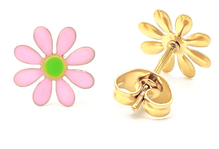 D-E17.4 E074-001-5 S. Steel Studs 10mm Flower