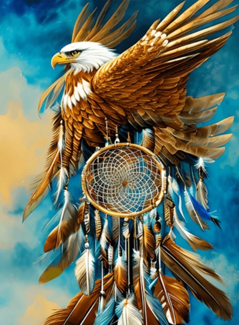 K-F8.2 DP2545043 Diamond Painting -Canvas 50x40cm - Painting 45x35cm Eagle