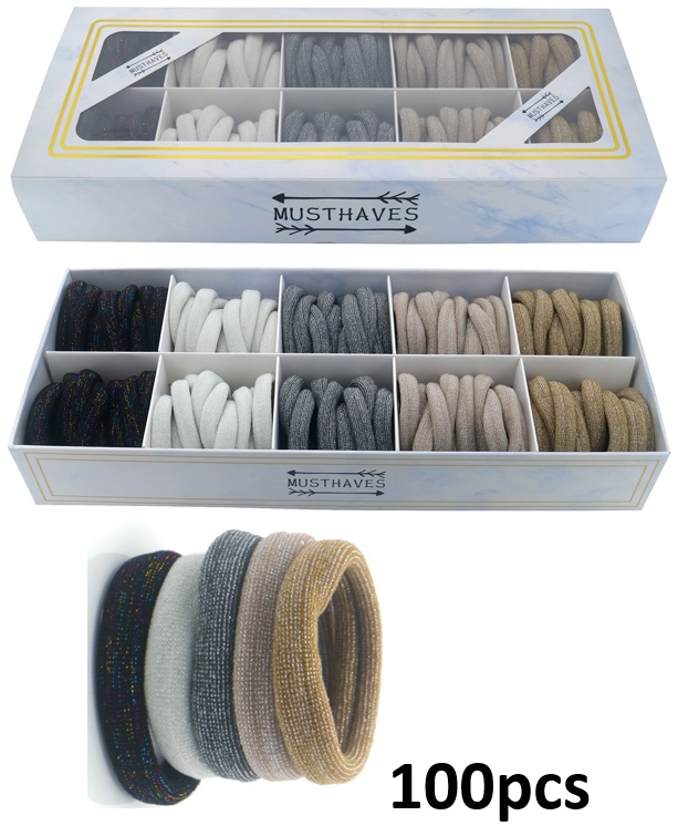 T-E3.1 H922-002-2 Elastics Glitters Mixed in Box - 100pcs T-E3.1 H922-002-2 Elastics Glitters Mixed in Box - 100pcs