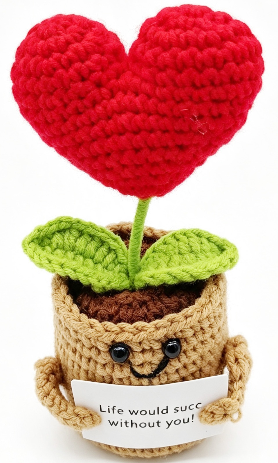 Q-K2.2  DC2550-035 Knitted Positive Heart 14.5cm