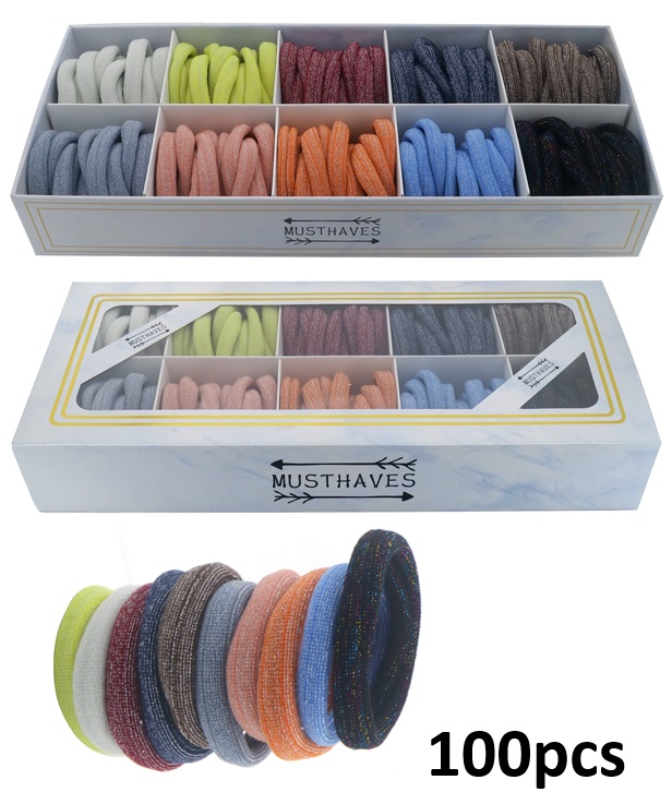 T-H7.2  H922-002-3 Elastics Glitters Mixed in Box - 100pcs T-H7.2  H922-002-3 Elastics Glitters Mixed in Box - 100pcs