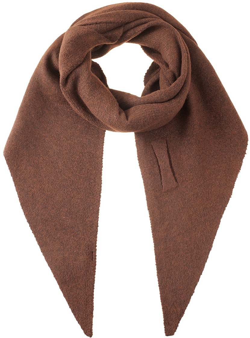 Q-H3.1  SCARF1008-003-6 Triangle Scarf Wool-Viscose 180x75cm Brown