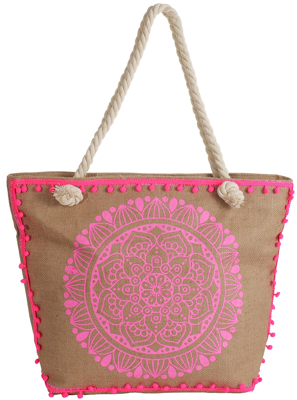 R-D3.1 BAG1111-002-1 Beach Bag with Tassels 50x38x16cm Pink