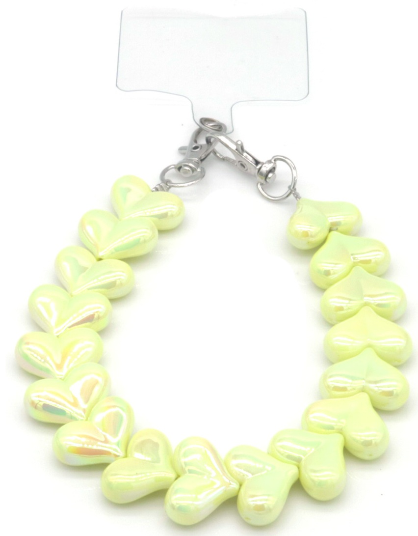 D-D11.2 KEY1026-001-1 Phone Cord Hearts Yellow