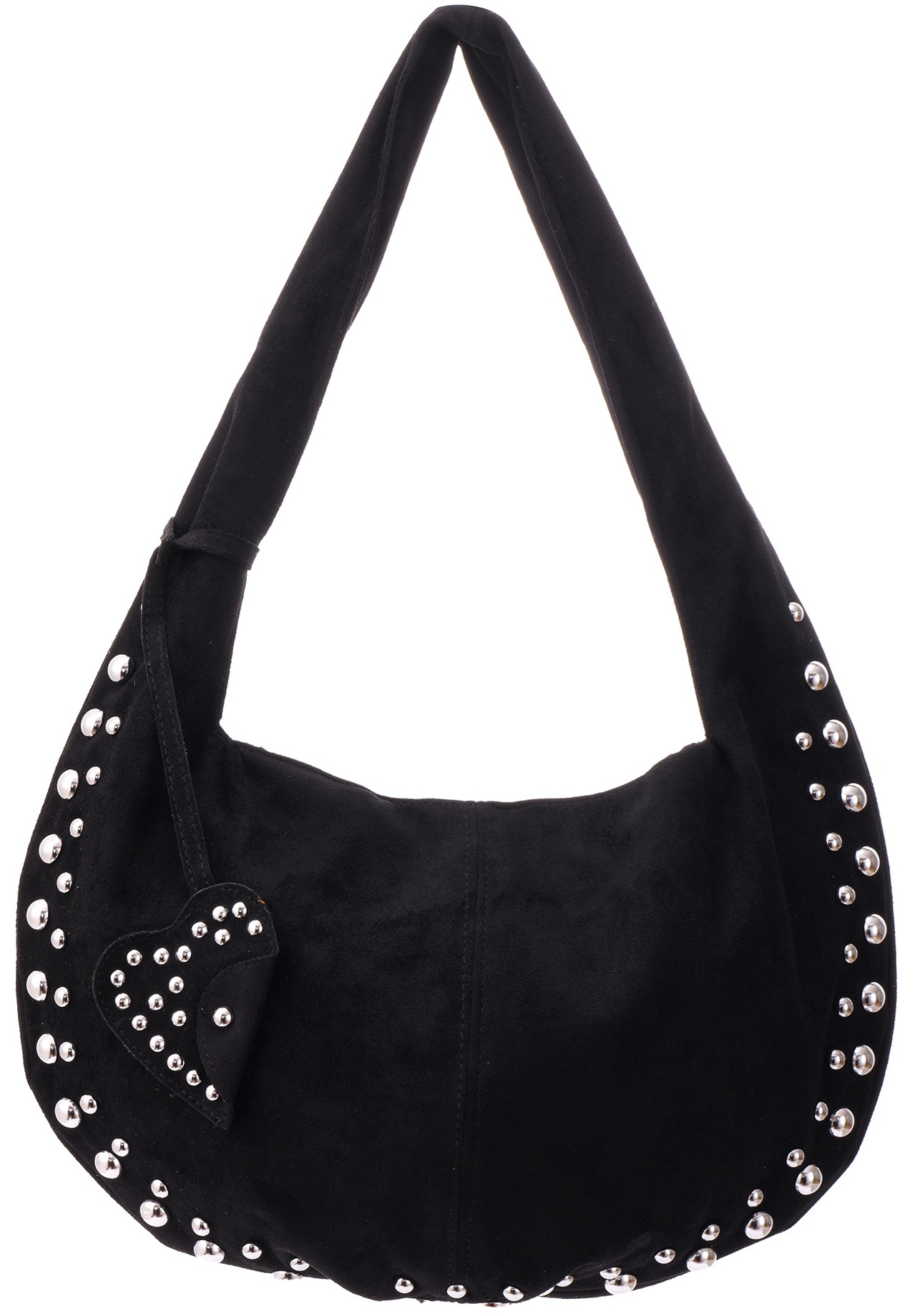 T-F3.1 BAG1117-006-1 PU Bag Suede Look with Studs 36x22cm Black