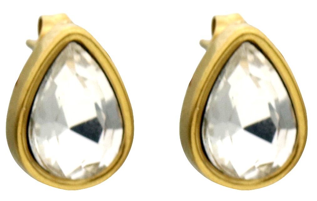 G-F19.1 E25106-025G-2 S. Steel Studs Crystal 1.5cm White