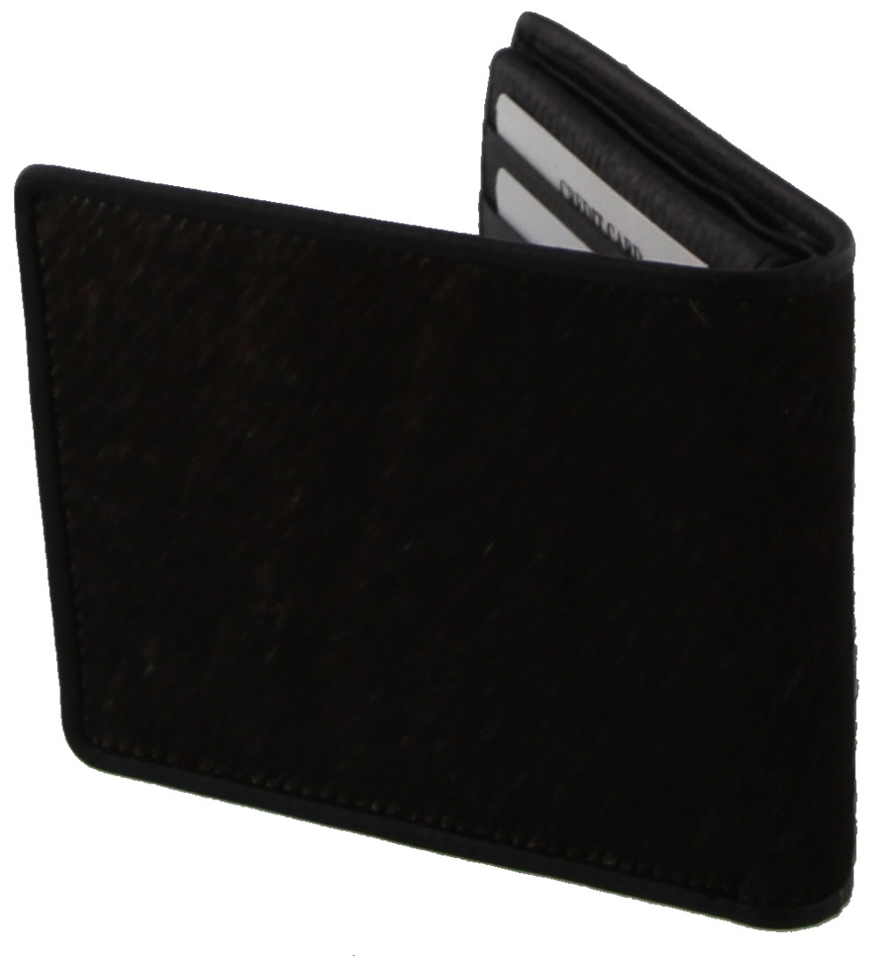 A-D15.1 Leather Wallet with Cowhide Black with Mixed Color Cowhide 9x11.5cm
