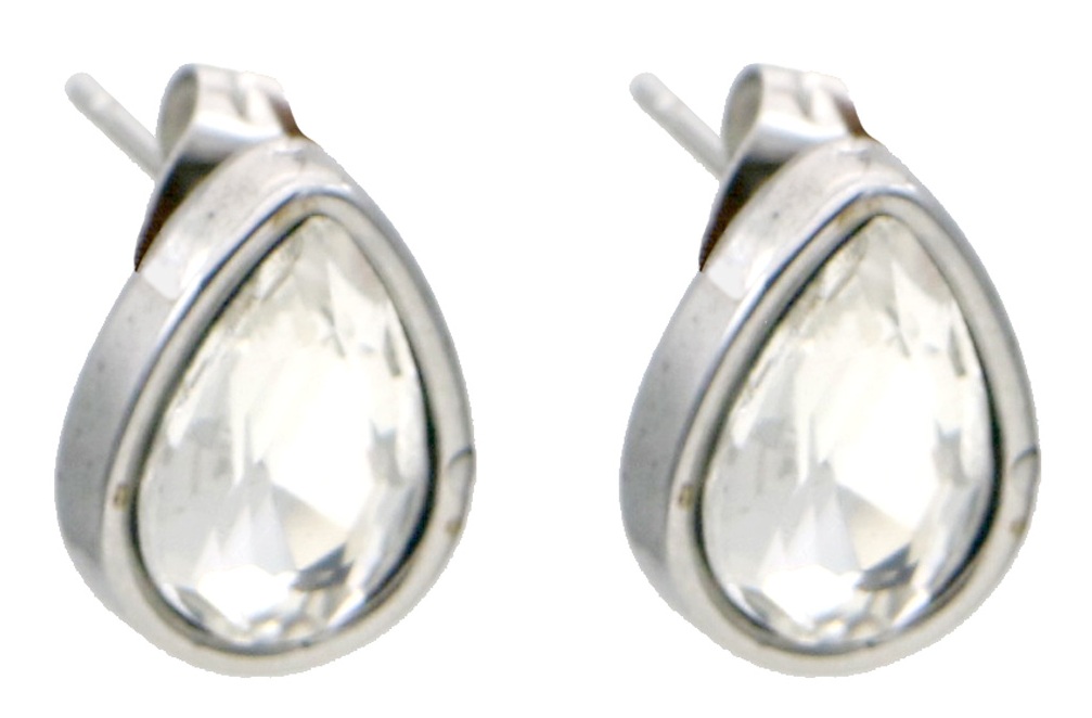 G-A7.3 E25106-025S-2 S. Steel Studs Crystal 1.5cm White