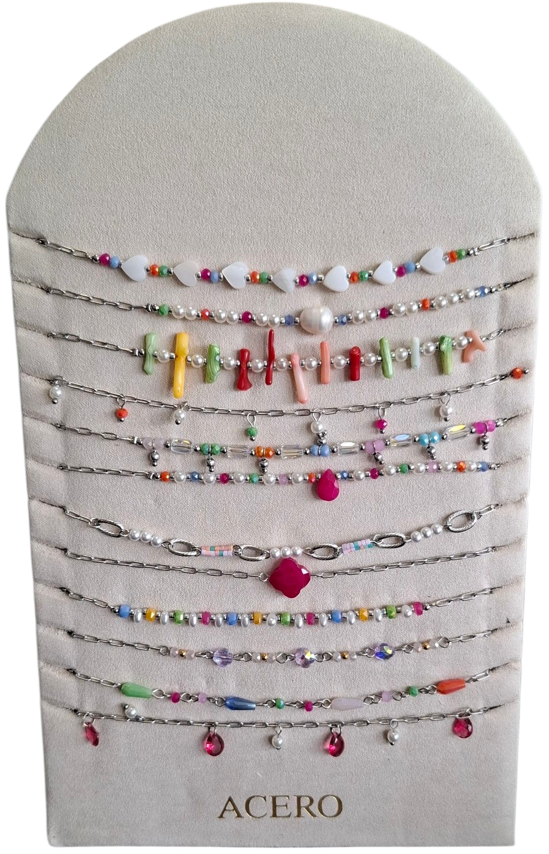 S-I4.2 N221-401S S. Steel Necklace Set on Display - 12pcs Multi S-I4.2 N221-401S S. Steel Necklace Set on Display - 12pcs Multi
