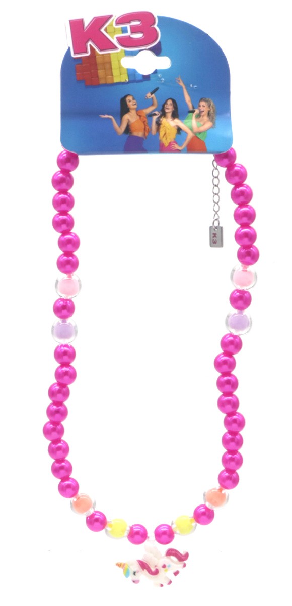 C-F1.2 K3-ZSN026 Bijoux Ketting Roze met Eenhoorn