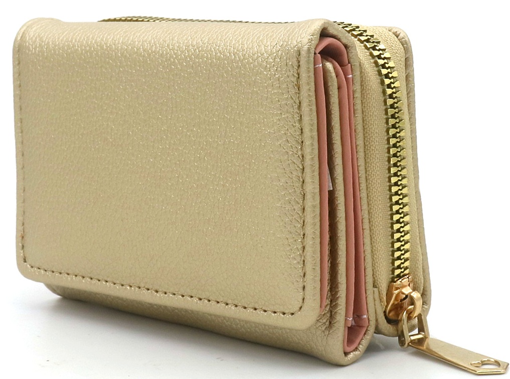 X-O9.3 WA1121-003-3 PU Wallet 11x9x4cm Gold