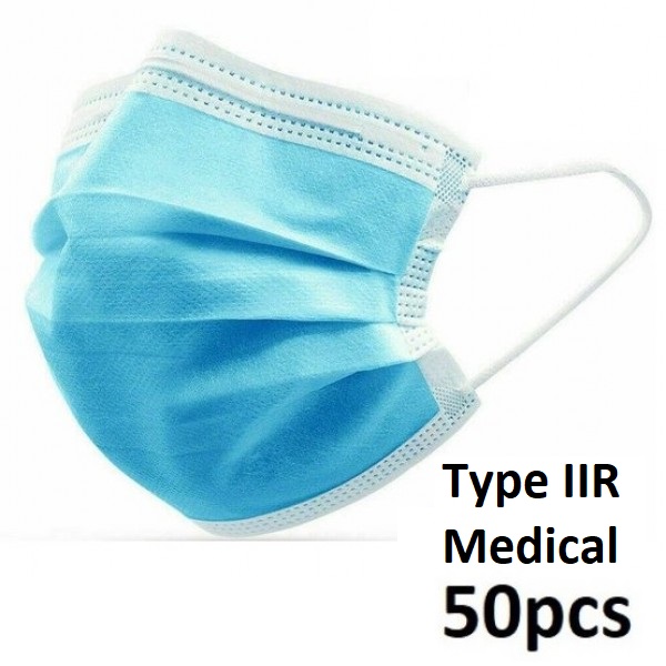 K-F5.1 Face Masks 3 Layers 50pcs with CE - Medical Type II - Blue