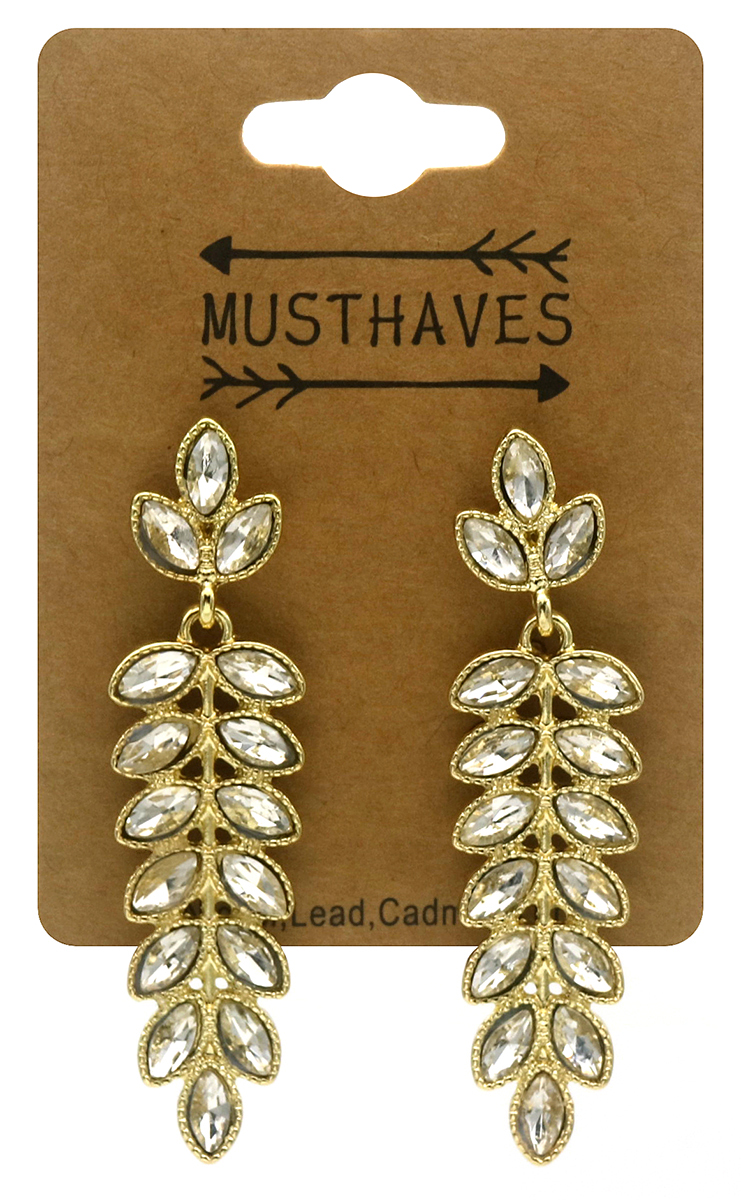 D-A25.2  E1145-005G Fashion Earrings Crystals 5.5cm