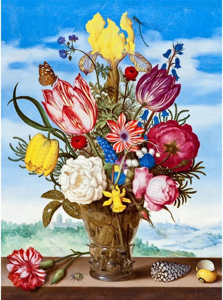 K-D6.1 DP Diamond Painting -Canvas 30x20cm - Painting 25x15cm Flowers