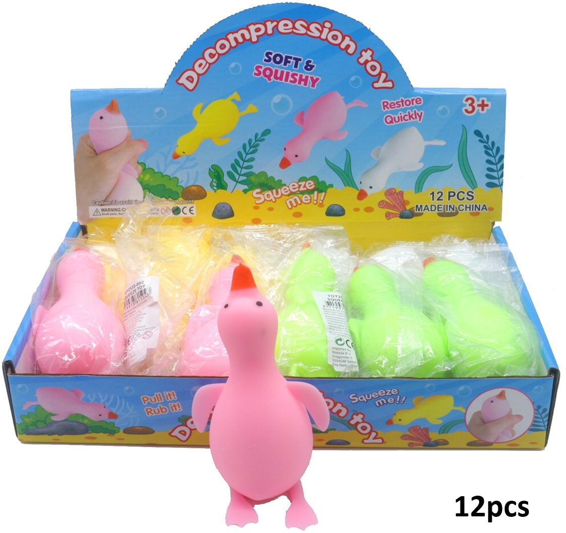 R-I2.1 TOY2535-002 Decompressio Toy Squishy Goose 12cm - 12pcs