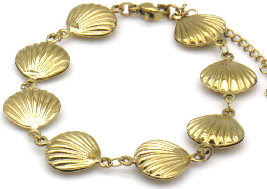 G-E22.2 B1033-001G S. Steel Bracelet Shells 16-21cm