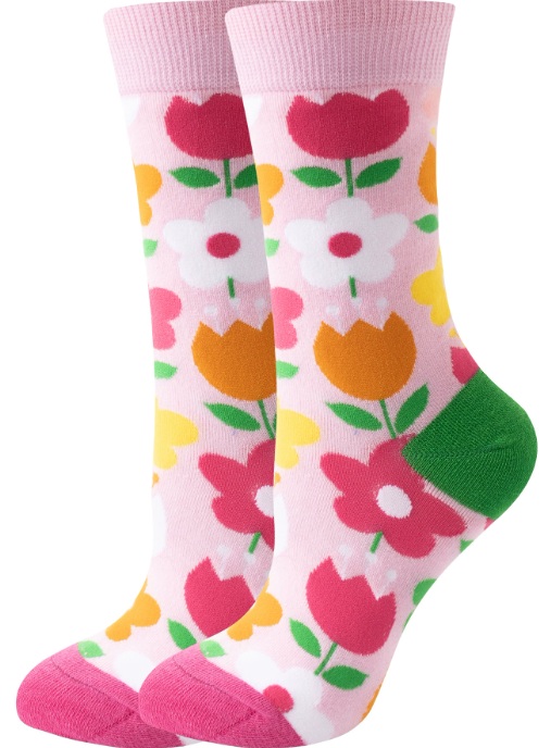 S-D5.1   SOCKS2512-113 Pair of Socks Size 36-43 Flowers
