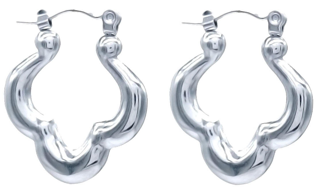 D-C4.3 E68-033S S. Steel Earrings 2.5cm