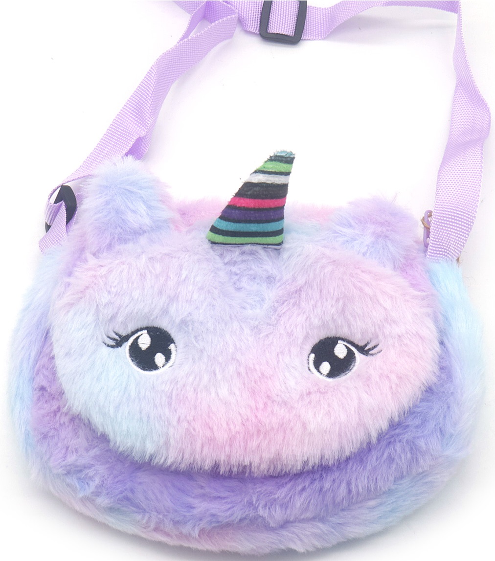 R-E2.2 BAG2403-010-2 Fluffy Bag Unicorn 18*14.5cm