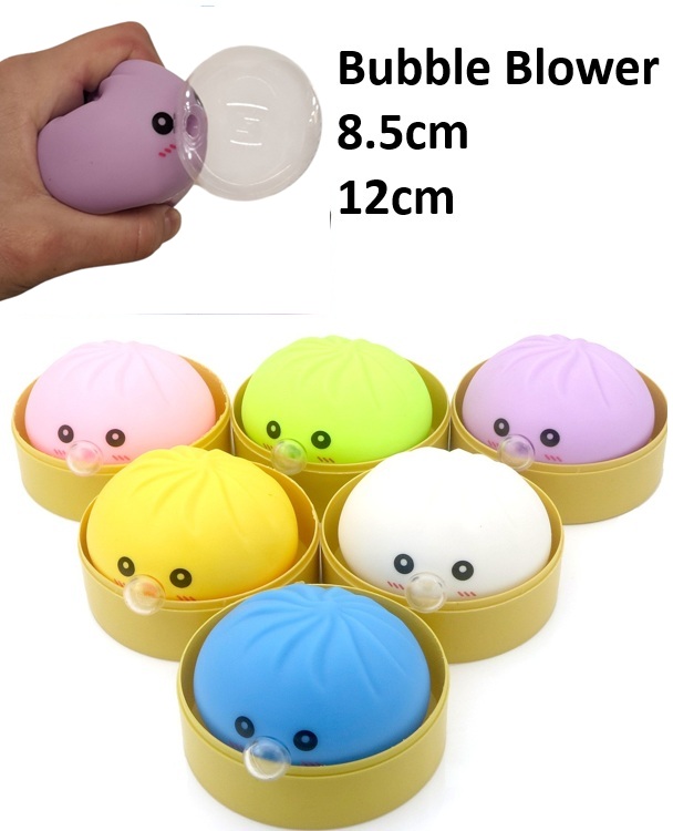 T-J7.1 TOY005-013 Squishy Dumpling Bubble Blower 8.5cm - 12pcs