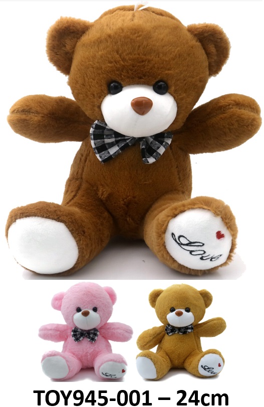 Y-F5.1 TOY945-005 Plush Bear 24cm - Mixed Colors - 1pc