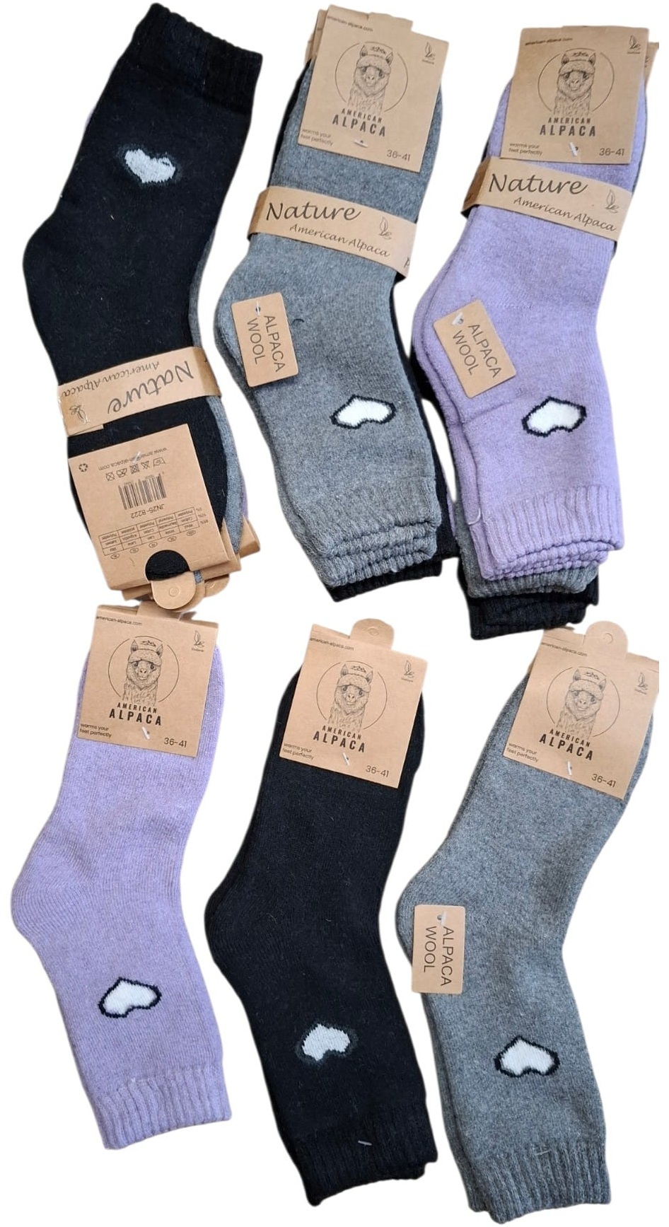 Y-D2.4 JN25-8222 Woolen Socks Size 36-41 Mixed Colors - 3-Pack