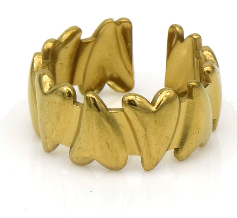 H-C6.3 R25106-017G S. Steel Ring Hearts Adjustable