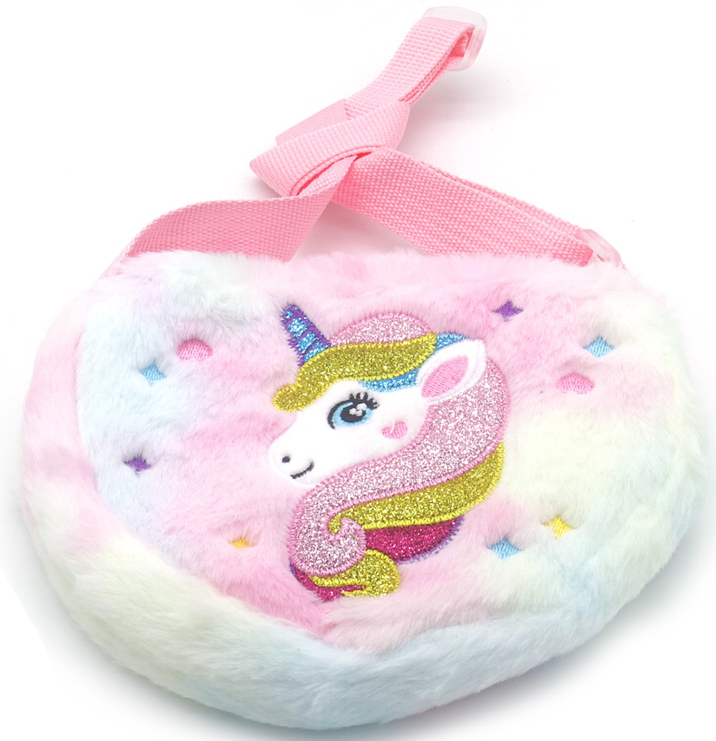 Q-N8.2 BAG2403-052-1 Fluffy Bag Unicorn 19x15cm for Kids