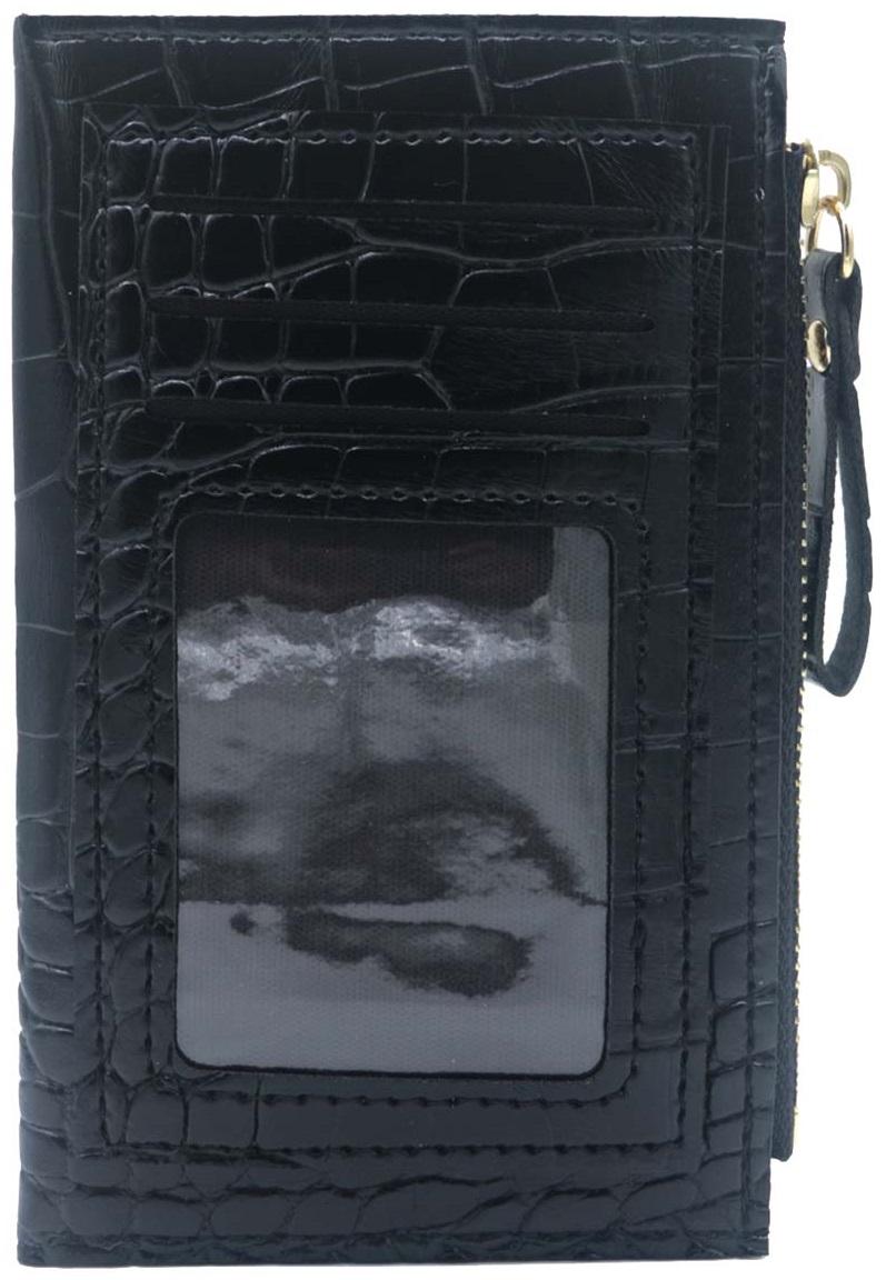 F-A10.1 W804-001-4 PU Wallet - Card Holder 14x9cm Black