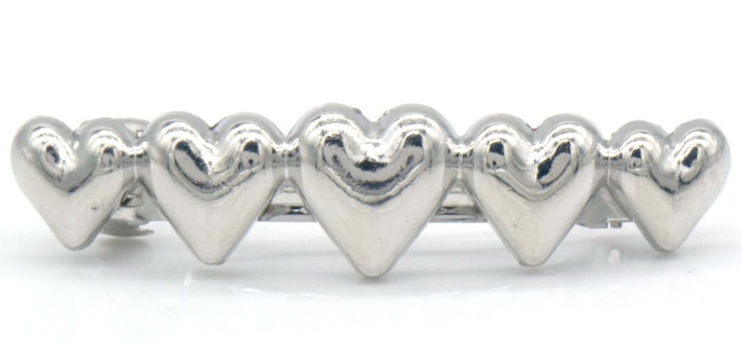 F-D24.2  H1039-011S Metal Hair Clip Hearts 8cm