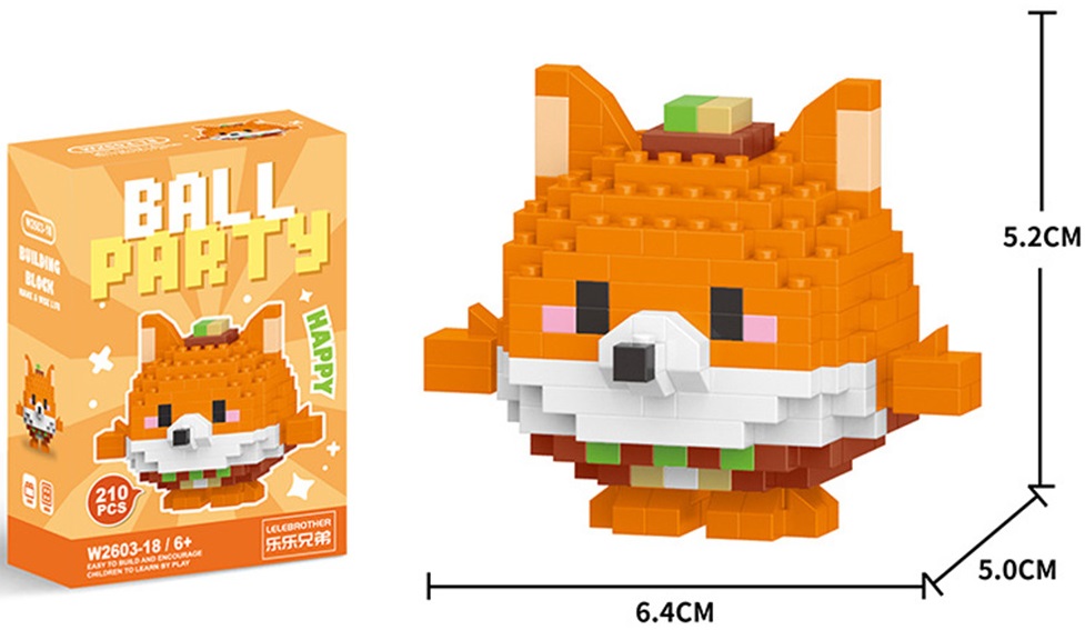 T-F4.1  W2603-18 Mini Building Block Set Fox
