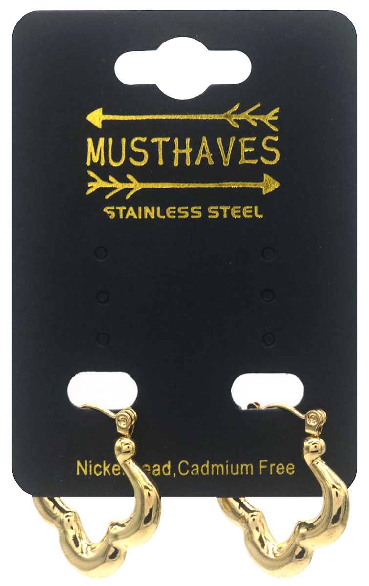 D-D3.3 E68-033G S. Steel Earrings 2.5cm