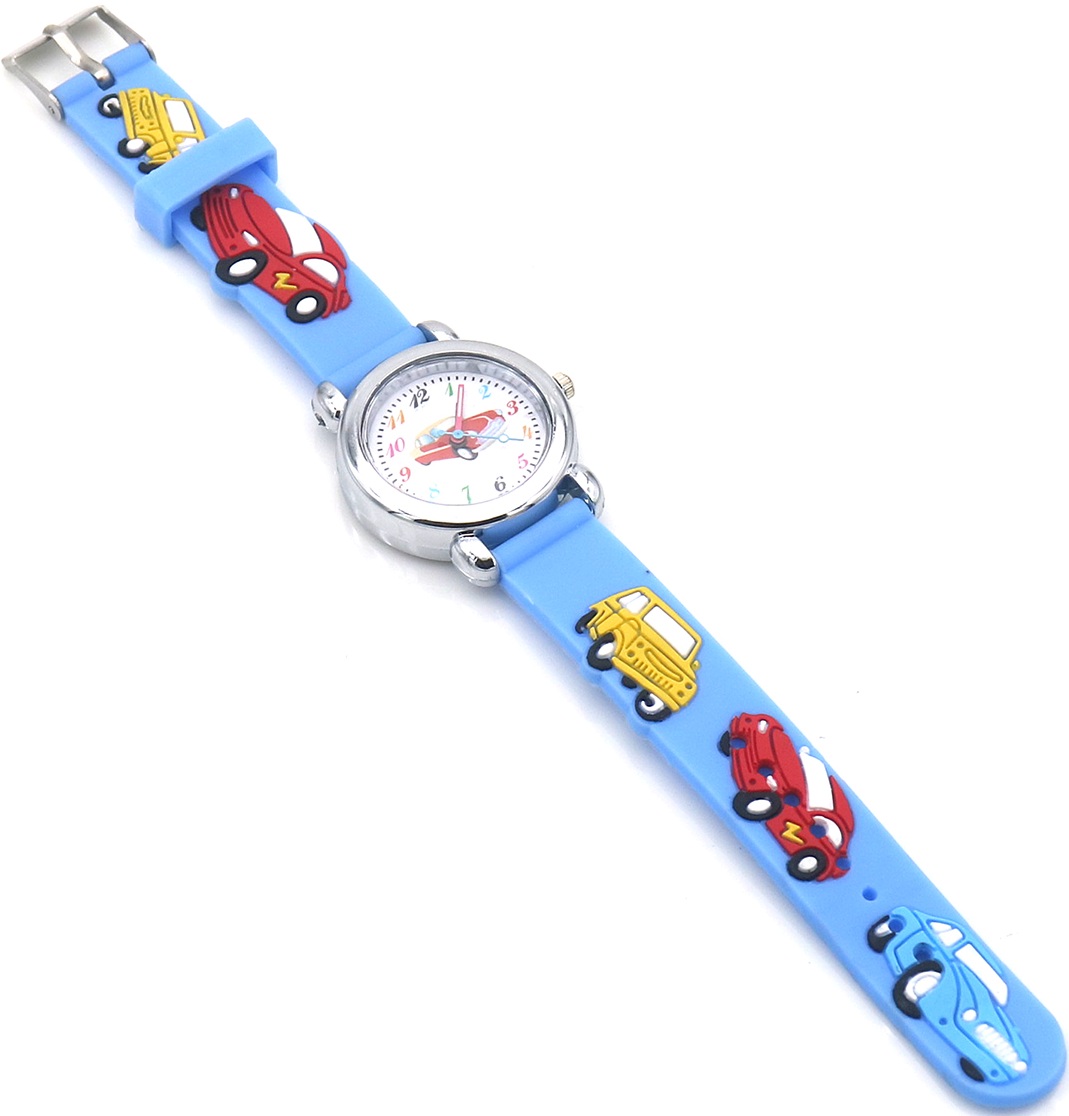 A-A16.2 W002-043-1 Quartz Watch for Kids - Cars Blue