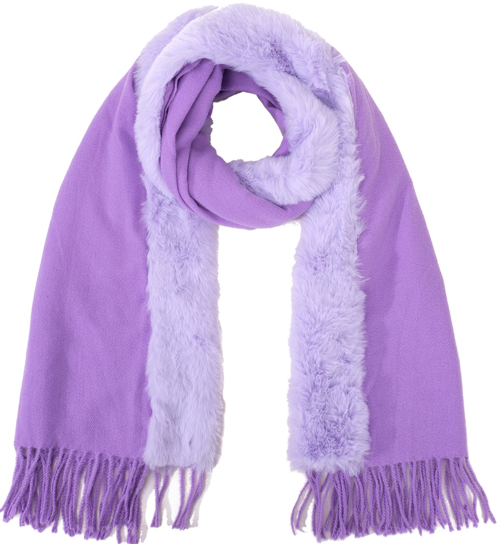 T-M6.2 SCARF1005-002-4 Scarf Faux Fur 180x72cm Purple