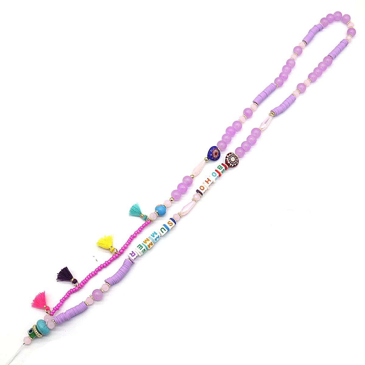 A-D25.1 PC536-008C Phone Cord Necklace 80cm Purple