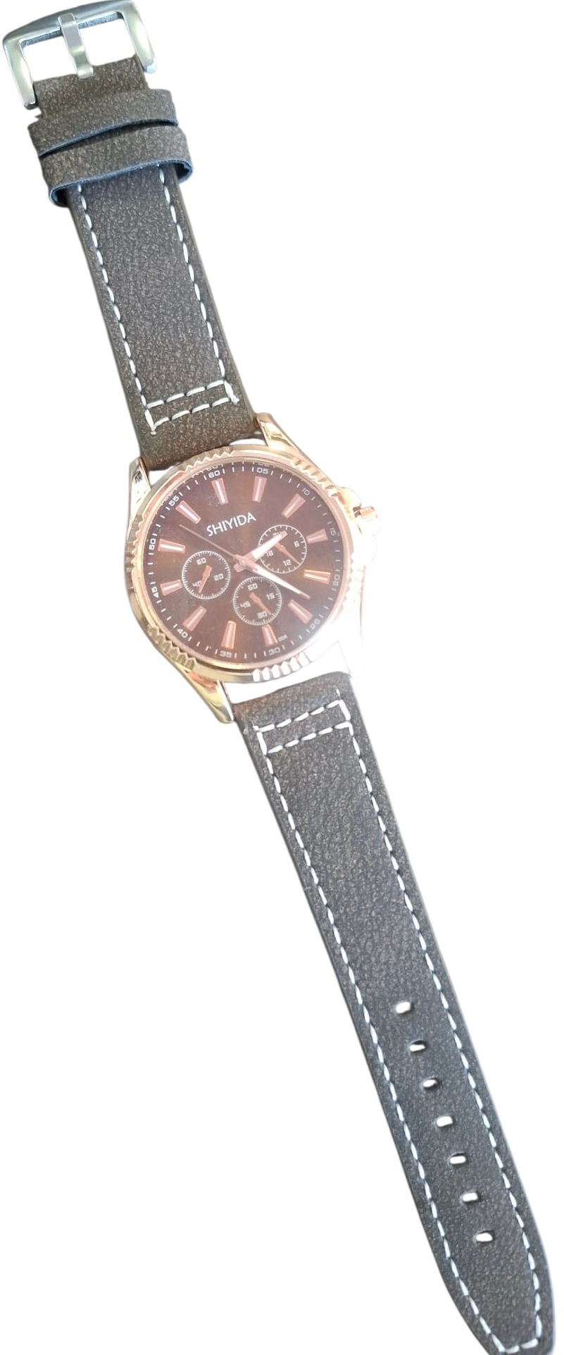 C-E6.1 W002-001-2 Quartz Watch with PU Strap - Brown