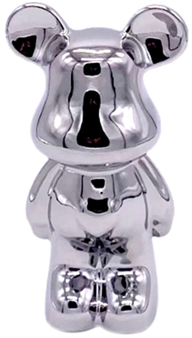 Q-G8.1  DC1048-001S Ceramic Bear 18cm Silver
