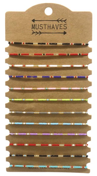 A-D16.1 B723-002 Bracelet Set Glassbeads 12pcs