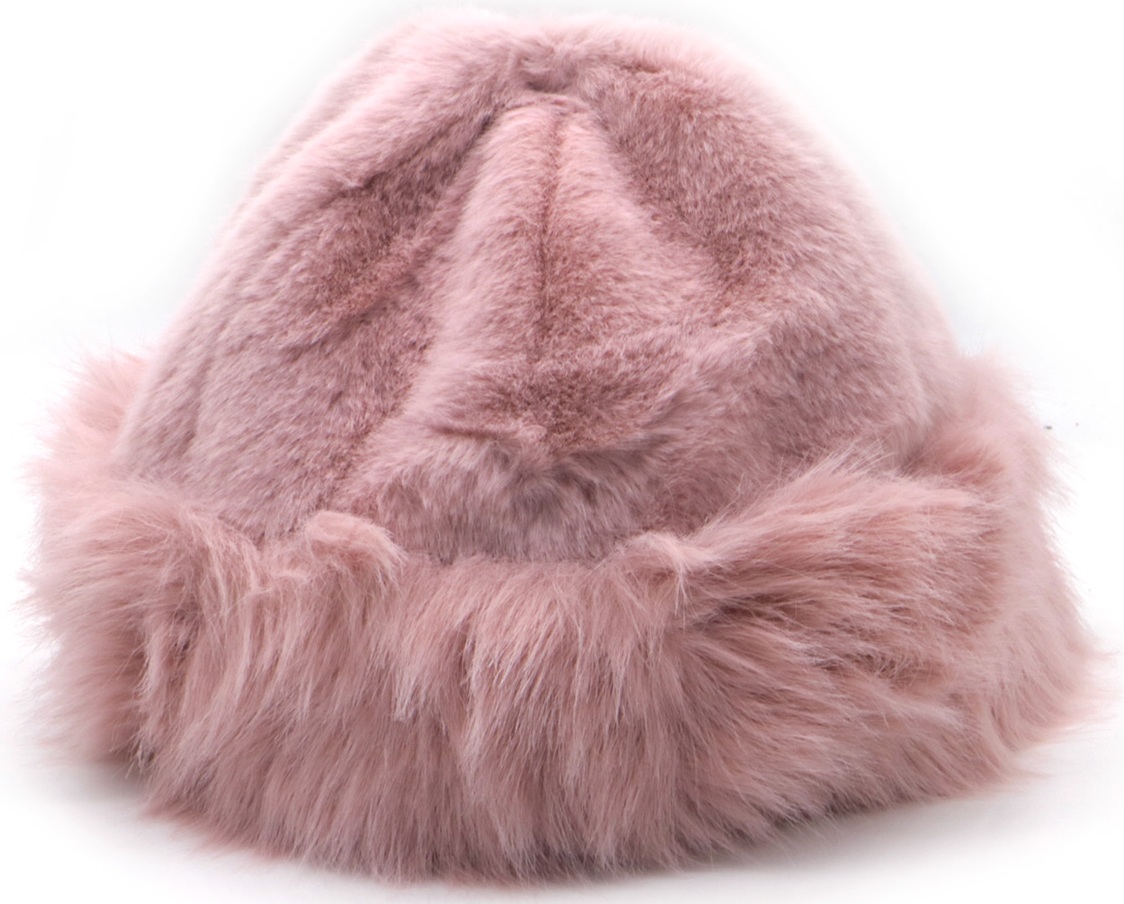 Z-C3.3 HAT1003-001-4 Fluffy Hat Faux Fur Pink