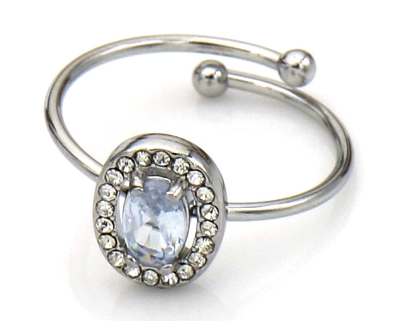 D-D5.2 R1134-001S S. Steel Ring Crystals Adjustable