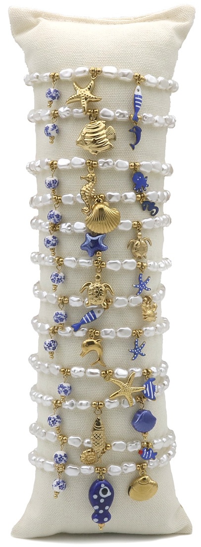 G-E26.1 B221-505 S. Steel Bracelet Set Sea Life - 12pcs