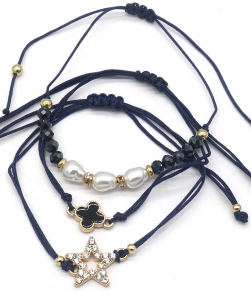 A-C23.2 B723-006 No. 3 Bracelet Set 3pcs Blue
