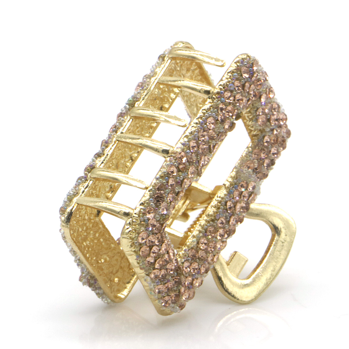 H-E1.1 H1039-016S Hair Claw Crystals Champagne 4.5cm