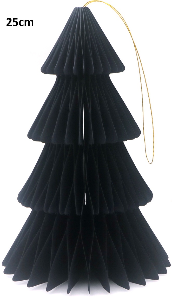 X-N3.2 DC1050-001 Foldable Paper Christmas Tree 25cm Black
