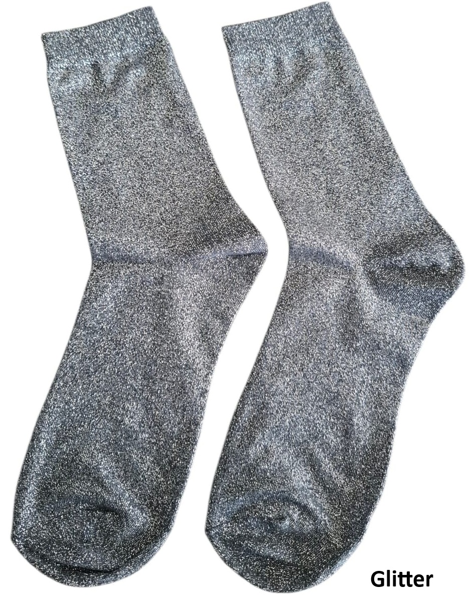 S-H2.2  SOCKS2512-200-1 Socks Glitter Size 38-45 Dark Grey