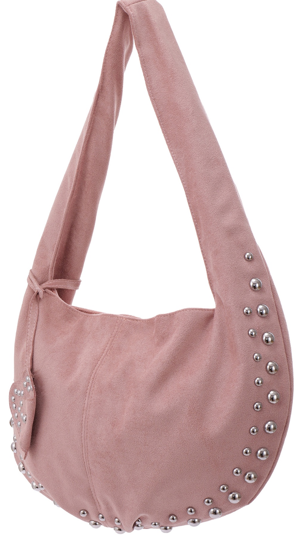 T-H6.2 BAG1117-006-5 PU Bag Suede Look with Studs 36x22cm Pink