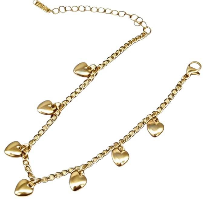 G-B17.3  B2616-022G S. Steel Bracelet Hearts 16-21cm