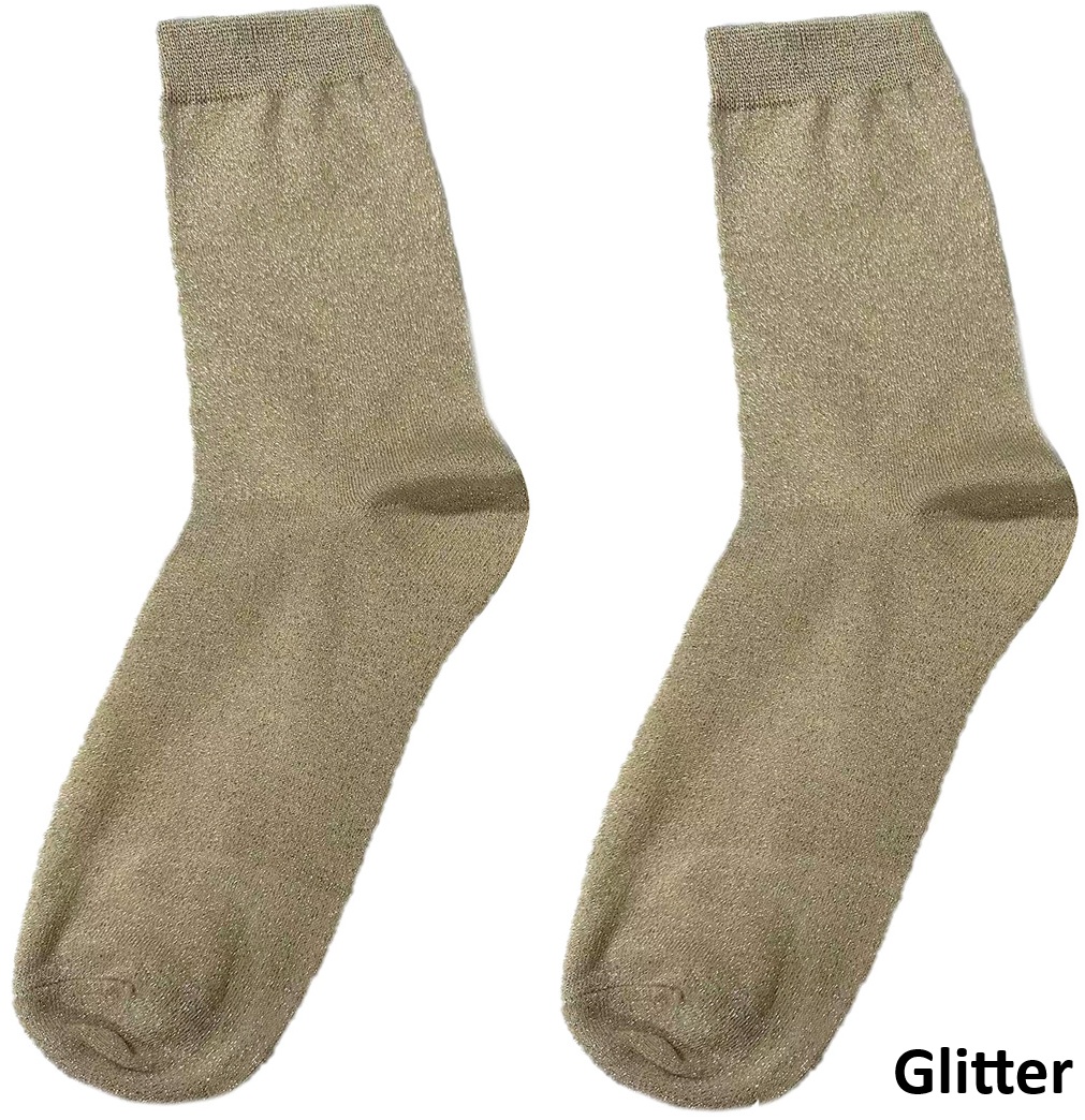 S-G4.3 SOCKS2512-200-3 Socks Glitter Size 38-45 Brown