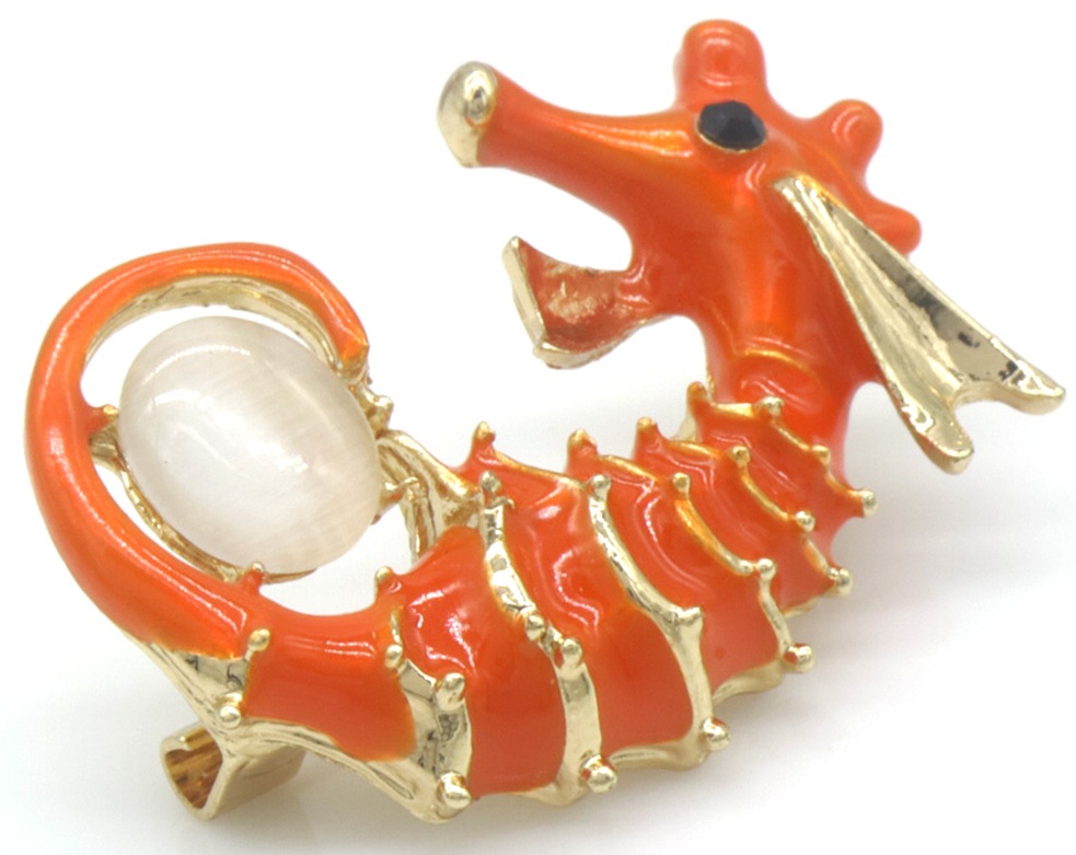 I-F6.1 P1035-008 Brooch Seahorse 3.5cm