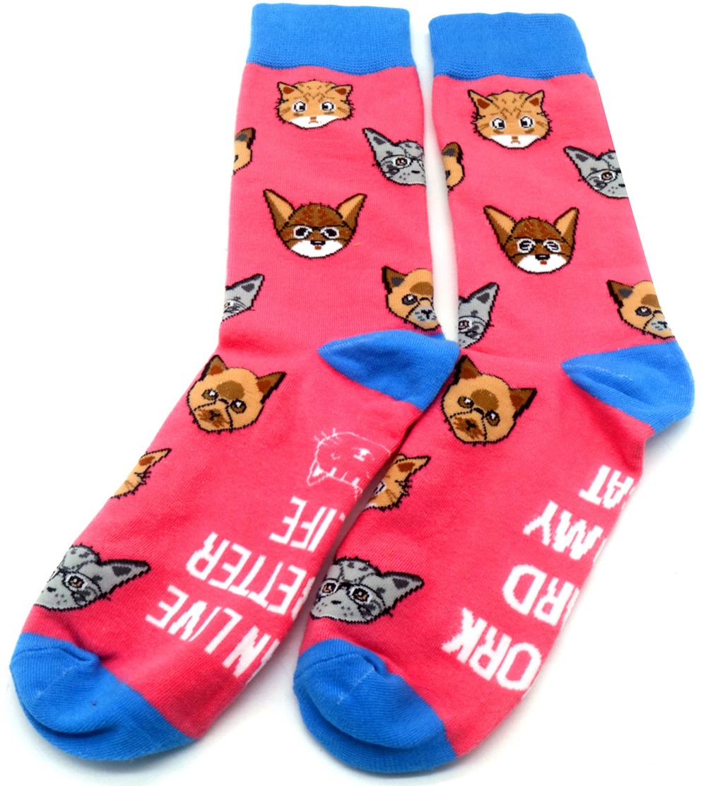 S-J1.2 SOCKS2424-002 Pair of Socks Size 38-45 Cats
